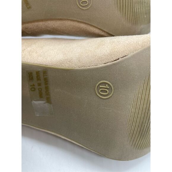 Wild Diva Women's Tan Classic Suede Leather Pointed Toe High Heeled Shoe Size 10 - Picture 8 of 9